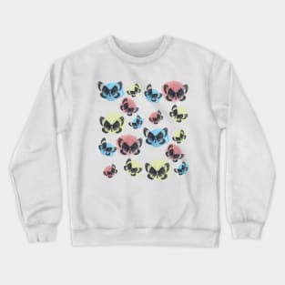 Butterfly Pattern - Washed out Coloured Red Blue And Yellow Crewneck Sweatshirt